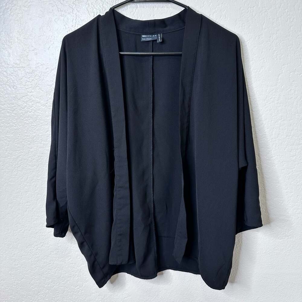 Nwot ASOS Women's Black Lightweight Open-Front Kimono Shrug - 0/Small